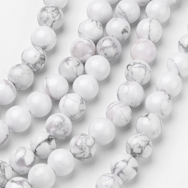 

PandaHall Natural Howlite Beads Strands, Round, 10mm, Hole: 1mm, about 39pcs/strand, 15.2 inch Howlite Round