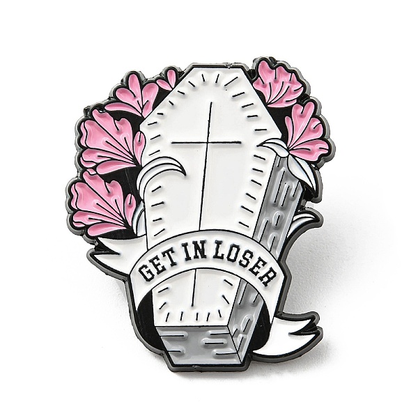 

PandaHall Halloween Coffin with Flower Alloy Enamel Pin, Word Get in Loser Brooch for Backpack Clothes, Cross, 29.5x25.5x1.6mm Alloy+Enamel...