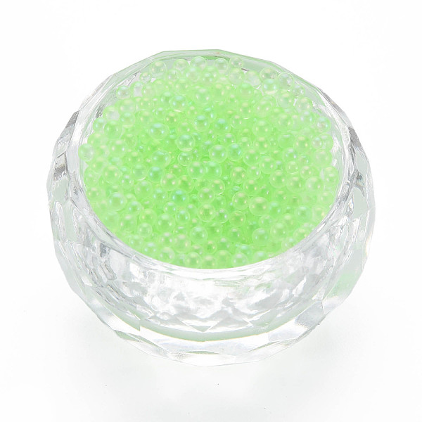 

PandaHall DIY 3D Nail Art Decoration Mini Glass Beads, Tiny Caviar Nail Beads, AB Color Plated, Round, Spring Green, 2mm, about 450g/bag...