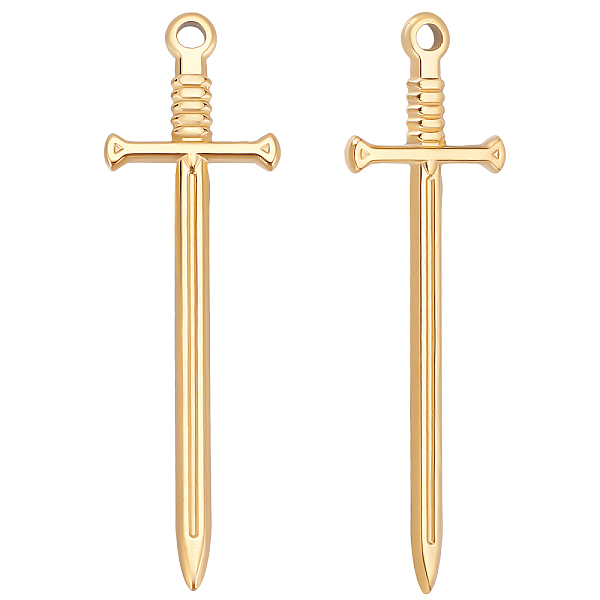

PandaHall Beebeecraft 10Pcs 304 Stainless Steel Pendants, Sword Charm, Real 18K Gold Plated, 45x13.5x2mm, Hole: 1.8mm 304 Stainless Steel...