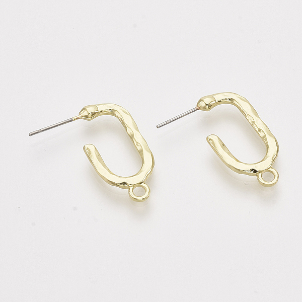 

PandaHall Alloy Stud Earring Findings, with Steel Pins and Loop, Light Gold, 23x11.5mm, Hole: 2mm, Pin: 0.7mm Alloy Others