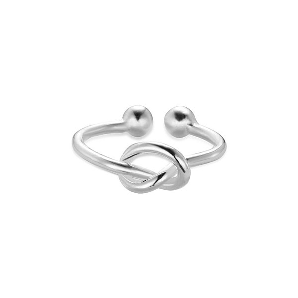 

PandaHall SHEGRACE Adjuestable Simple Elegant 925 Sterling Silver Cuff Rings, Open Rings, with Love Knot, Silver, 16mm Sterling Silver...