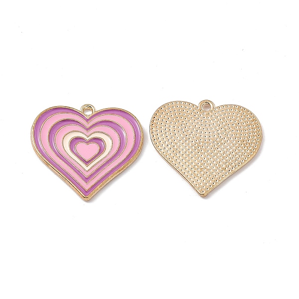 

PandaHall Alloy Pendants, with Enamel, Heart Charm, Golden, Pink, 25x26x1.5mm, Hole: 1.8mm Alloy+Enamel Heart Pink