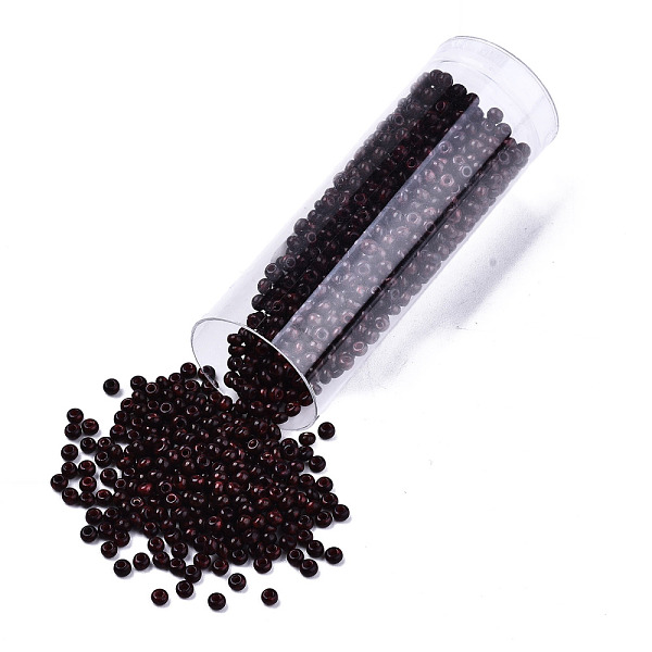 

PandaHall Czech Glass Beads, Round Glass Seed Beads, Baking Paint Style, Coconut Brown, 11/0, 2x1.2mm, Hole: 0.7mm, about 10g/bottle Czech...