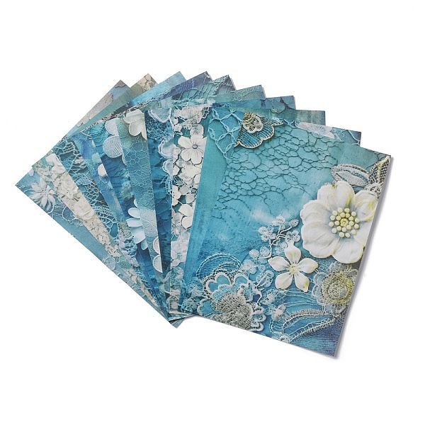 

PandaHall 30 Sheets 10 Styles Vintage Lace Flower Scrapbook Paper Pads, for DIY Album Scrapbook, Greeting Card, Background Paper, Cornflower...