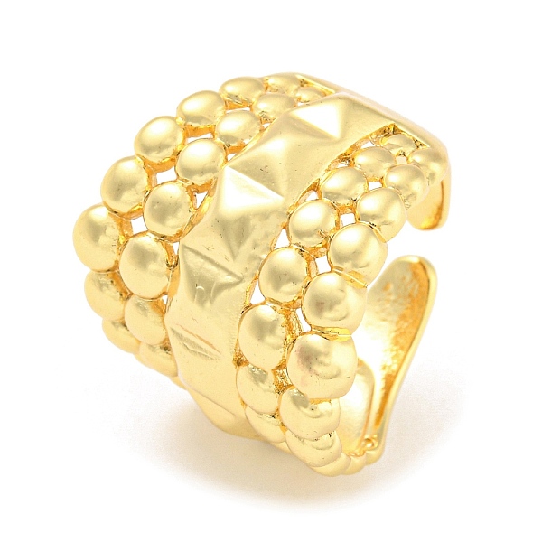 

PandaHall Rack Plating Brass Pyramid Open Cuff Rings, Long-Lasting Plated, Lead Free & Cadmium Free, Real 18K Gold Plated, Inner Diameter...