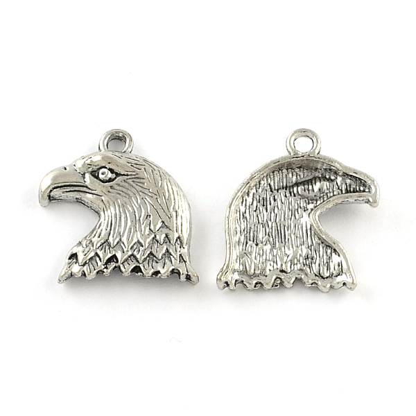 

PandaHall Tibetan Style Zinc Alloy Pendants, Lead Free & Cadmium Free, Eagle/Hawk Charm, Antique Silver, 21.8x18.7x4mm, Hole: 2mm Alloy...