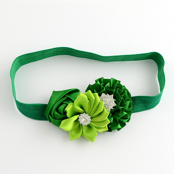 

PandaHall Elastic Baby Headbands, with Random Color Elastic Cord, Hair Accessories for Little Girls, Green, 112mm Cloth Green