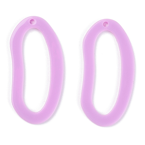PandaHall Acrylic Pendants, for DIY Earring Accessories, Oval, Plum, 39x19x2.5mm, Hole: 1.6mm Acrylic Oval Purple