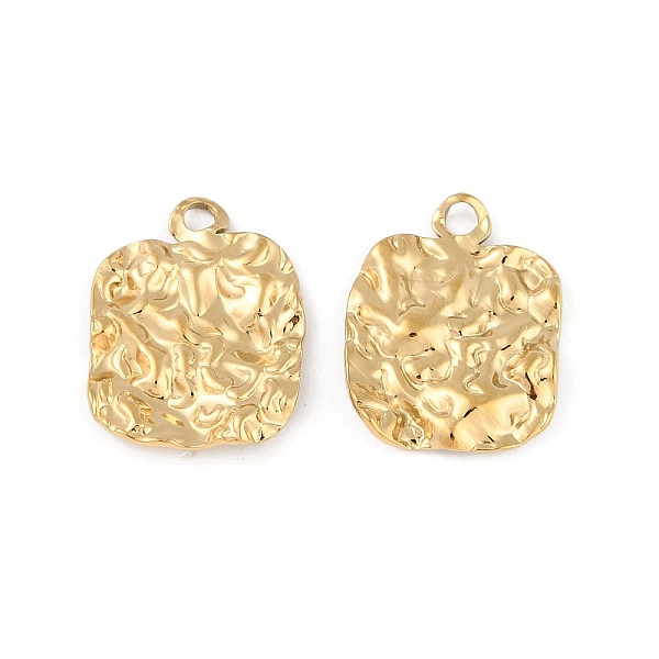 

PandaHall Ion Plating(IP) 304 Stainless Steel Pendants, Textured Square Charm, Real 18K Gold Plated, 20x16x2.2mm, Hole: 2.3mm 304 Stainless...