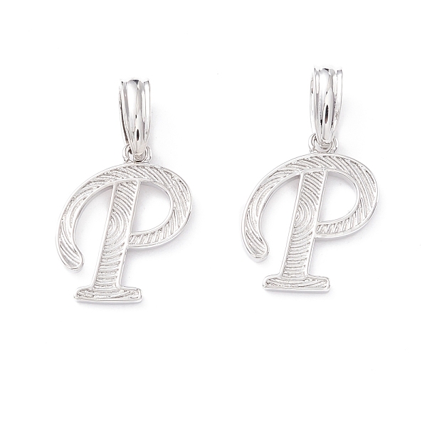 

PandaHall Rack Plating Eco-Friendly Brass Letter Pendants, Real Platinum Long-Lasting Plated, Cadmium Free & Lead Free, Letter.P...