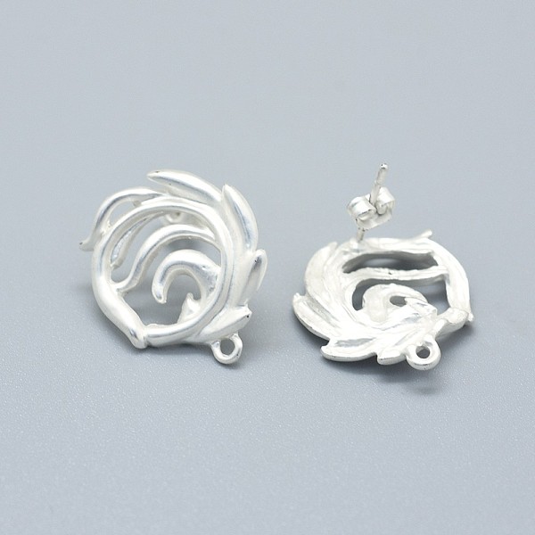 

PandaHall Alloy Stud Earring Findings, with Loop, Brass Pins and Ear Nuts/Earring Backs, Long-Lasting Plated, Flower, Matte Silver, 22x19mm...