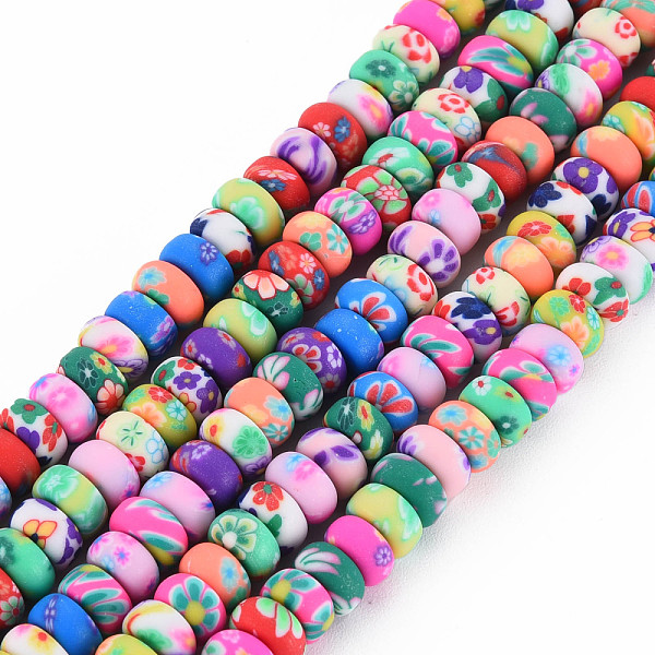 

PandaHall Handmade Polymer Clay Beads Strands, for DIY Jewelry Crafts Supplies, Flat Round, Colorful, 6.5x3.5mm, Hole: 1.6mm, about...