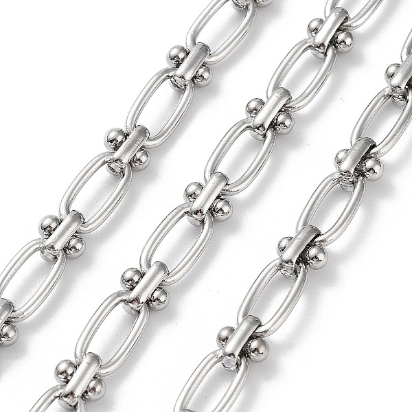 

PandaHall 304 Stainless Steel Oval & Knot Link Chains, Unwelded, with Spool, Stainless Steel Color, 12x6x1.5mm, 7x6x4mm, 5m/roll 304...