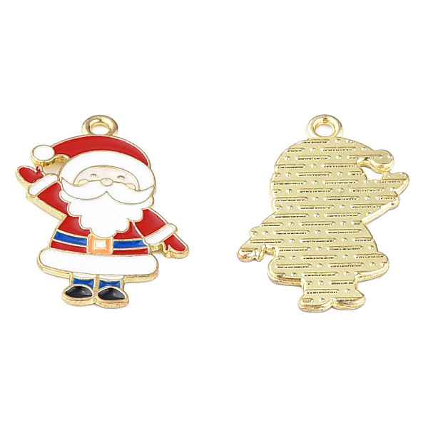 

PandaHall Rack Plating Alloy Enamel Pendants, Cadmium Free & Lead Free, Father Christmas, Light Gold, 25x18x1mm, Hole: 1.6mm Alloy+Enamel...