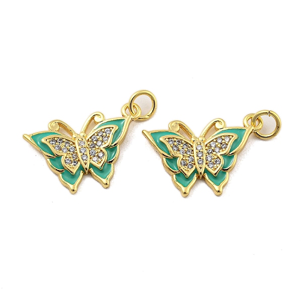 

PandaHall Brass Micro Pave Clear Cubic Zirconia Pendants, with Enamel, Butterfly, Real 18K Gold Plated, 20x13x3mm, Hole: 3mm Brass+Cubic...