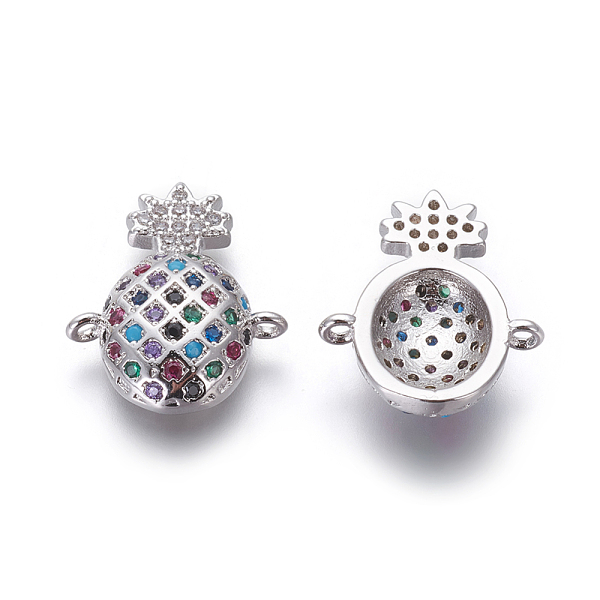 

PandaHall Brass Micro Pave Cubic Zirconia Links, Lead Free & Cadmium Free, Pineapple, Platinum, 16.5x14x4mm, Hole: 1mm Brass+Cubic Zirconia...