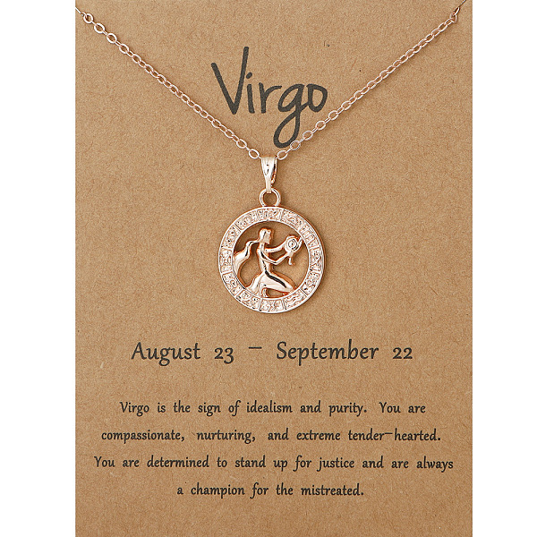 

PandaHall Alloy Constellation Pendant Necklaces, Golden, Virgo, 17.13 inch(43.5cm) Alloy Virgo
