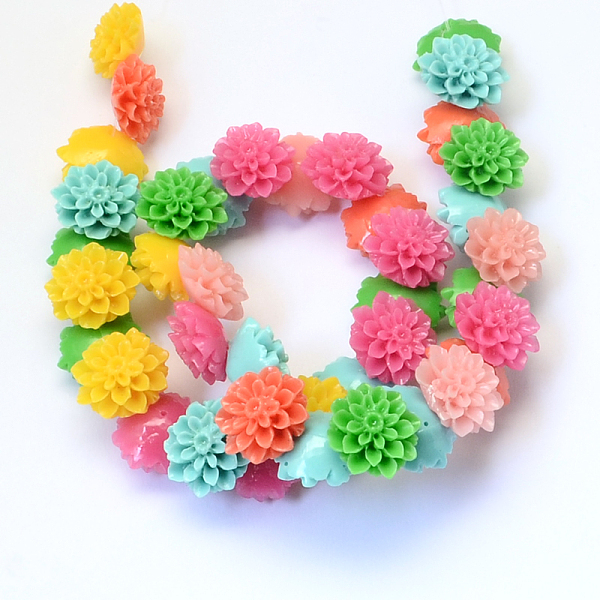 

PandaHall Flower Dyed Synthetic Coral Beads, Mixed Color, 15x8mm, Hole: 1mm Synthetic Coral Flower Multicolor