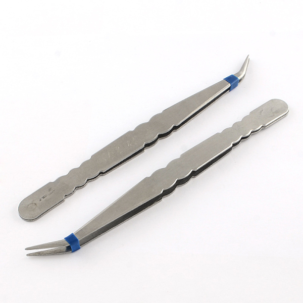 

PandaHall Iron Beading Tweezers, Stainless Steel Color, 133x10mm Iron