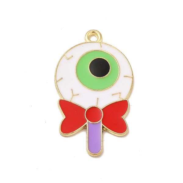 

PandaHall Hallowmas Alloy Enamel Pendants, Light Gold, Eye Lollipop Charm, 32.5x19x1.5mm, Hole: 2mm Alloy+Enamel Eye Red