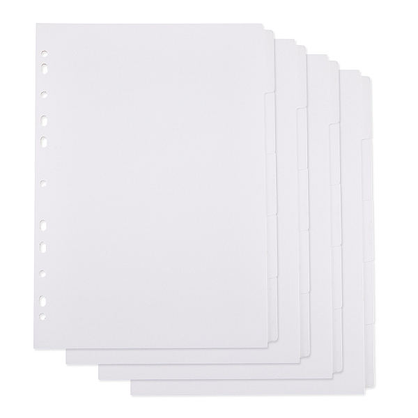

PandaHall SUPERFINDINGS 20 Sheets 5-Tab Binder Dividers A4 Paper Binder Dividers 11-Hole Punched Blank White Paper Index Dividers 29.8x22cm...