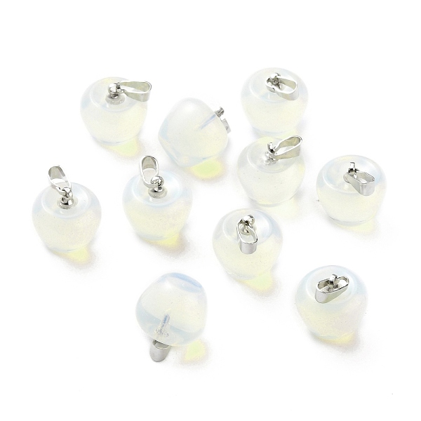 

PandaHall Opalite Pendants, with Platinum Brass Loops, Apple, 14~15x14x14mm, Hole: 6x3mm Opalite Fruit