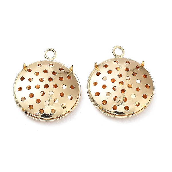 

PandaHall Brass Combinable Pendant, Flat Round Charm, Real 18K Gold Plated, 22x18.5x4.5mm, Hole: 1.2mm and 2mm. Brass Flat Round