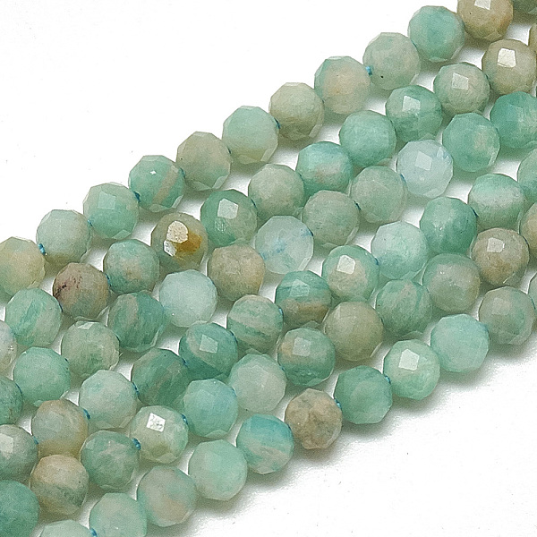 

PandaHall Natural Russia Amazonite Beads Strands, Faceted, Round, 3~3.5mm, Hole: 0.3mm, about 113pcs/strand, 14.9 inch Amazonite Round