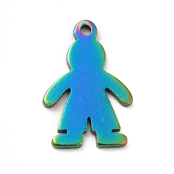 

PandaHall Ion Plating(IP) 201 Stainless Steel Pendants, Human Charms, Rainbow Color, 13x9x1mm, Hole: 1mm 201 Stainless Steel Human
