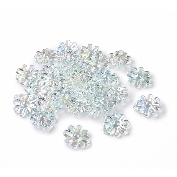 

PandaHall UV Plating Rainbow Iridescent Acrylic Pendants, Flower Charm, Mixed Color, 21x19x6mm, Hole: 2mm Acrylic Flower Multicolor