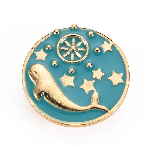 

PandaHall Alloy Enamel Brooches, Enamel Pins, with Brass Butterfly Clutches, Flat Round with Whale Shape, Cadmium Free & Nickel Free & Lead...