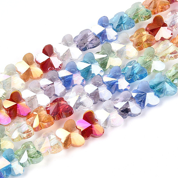 Brins de perles de verre transparentes