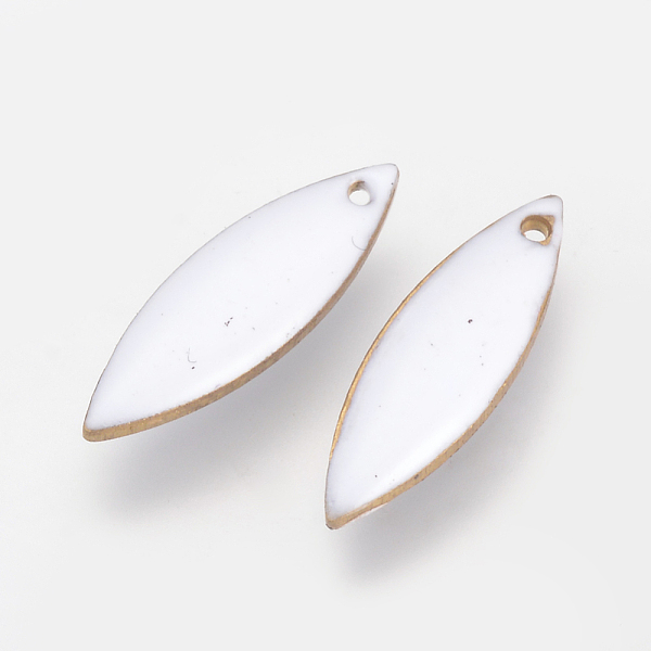 

PandaHall Brass Enamel Pendants, Enamelled Sequins, Horse Eye, Golden, White, 16x5x2mm, Hole: 1mm Brass+Enamel Horse Eye White