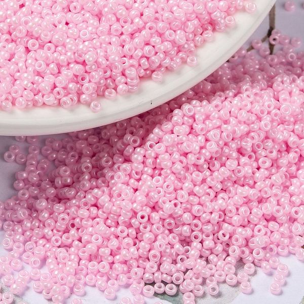 

PandaHall MIYUKI Round Rocailles Beads, Japanese Seed Beads, 15/0, (RR428) Opaque Baby Pink Luster, 15/0, 1.5mm, Hole: 0.7mm, about...