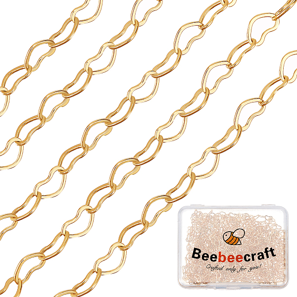 

PandaHall Beebeecraft 16.4 Feet/5M Heart Link Chains 18K Gold Plated Brass Cable Chains for Bracelet Necklace Jewelry Making, 3x5x0.5mm...