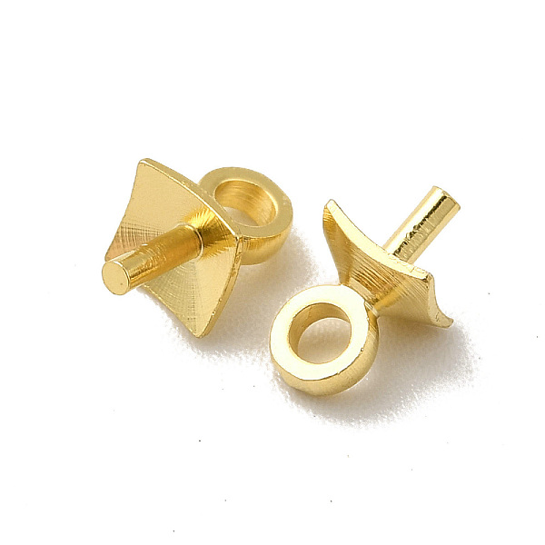 

PandaHall Brass Eye Pin Peg Bails, For Half Drilled Beads, Cadmium Free & Lead Free, Square, Real 24K Gold Plated, 7x4x4mm, Hole: 2mm, Pin...