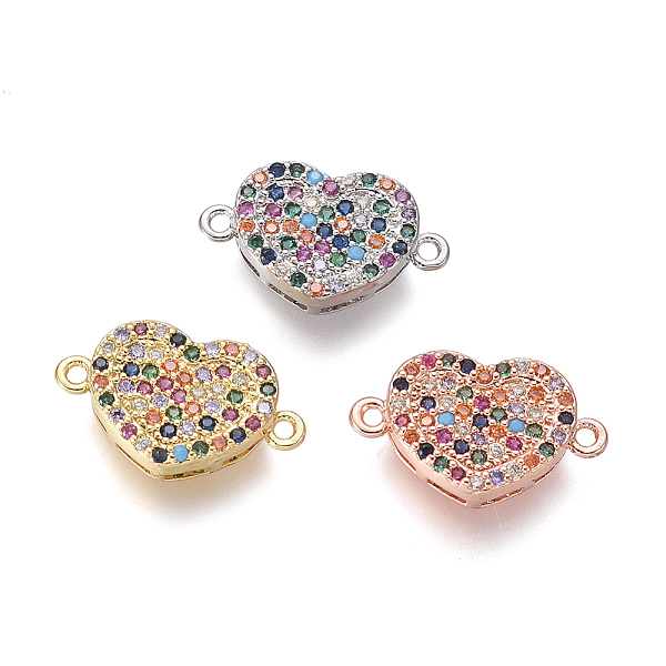 

PandaHall Brass Micro Pave Cubic Zirconia Links connectors, Heart, Colorful, Mixed Color, 10x16.5x3.5mm, Hole: 1.2mm Brass+Cubic Zirconia...