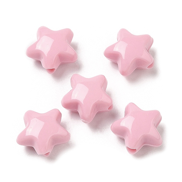 

PandaHall Opaque Acrylic Beads, Star, Pink, 11x11.5x7mm, Hole: 2mm, about 1245pcs/500g Acrylic Star Pink