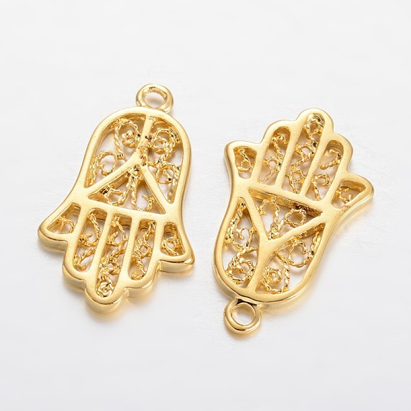 

PandaHall Palm Brass Pendants, Golden, 25.5x16x1.5mm, Hole: 2mm Brass Palm
