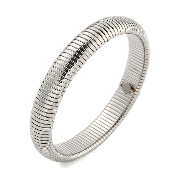 

PandaHall 304 Stainless Steel Spring Bangles for Women Men, Stainless Steel Color, Inner Diameter: 2-1/2 inch(6.2cm), 12mm 304 Stainless...