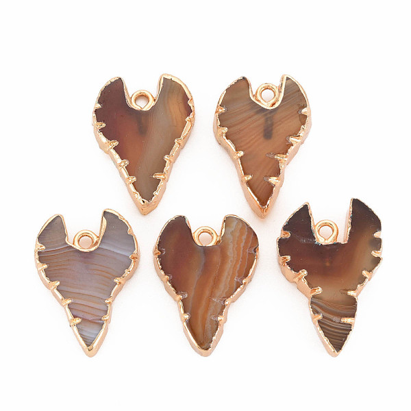 

PandaHall Natural Agate Pendants, with Light Gold Plated Iron Findings, Dyed & Heated, Heart, Peru, 27.5~31x20~21x5~6.5mm, Hole: 2mm Natural..., Brown
