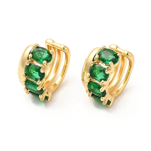 

PandaHall Real 16K Gold Plated Brass Cuff Earrings with Rhinestone for Women, Emerald, 15x16x9mm Rhinestone Green