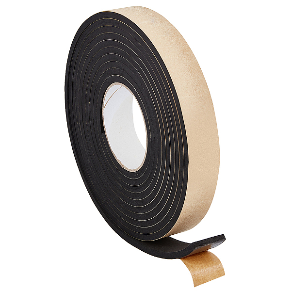 

PandaHall BENECREAT 16.4ft Self Adhesive Foam Strip, 1.2"(W) x 6mm(T) Foam Insulation Tape Self Adhesive High Density Weather Strip Seal for..., Black