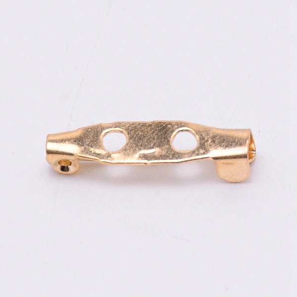 

PandaHall Iron Brooch Findings, Back Bar Pins, with 2 Holes, Light Gold, 5x20x4mm, Hole: 2mm, Pin: 0.5mm Iron