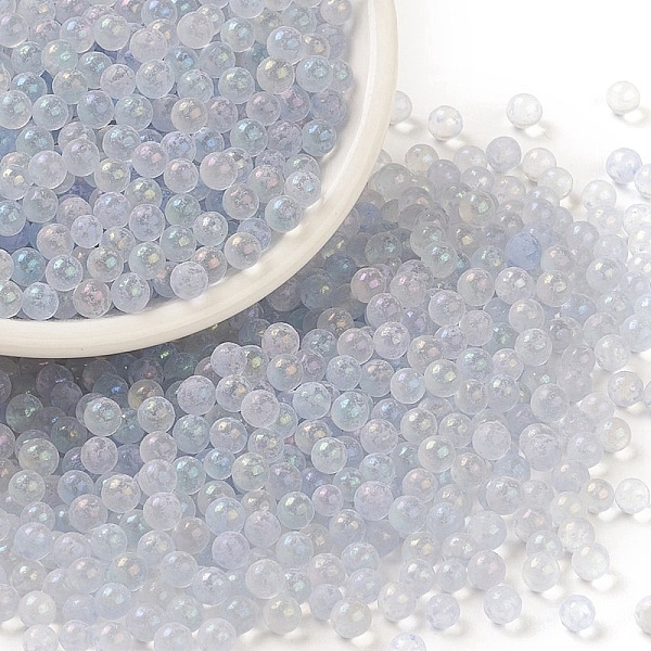 

PandaHall Luminous Transparent Glass Seed Round Beads, No Hole/Undrilled, Grade A, Light Grey, 3~3.5mm, about 7500pcs/bag Glass