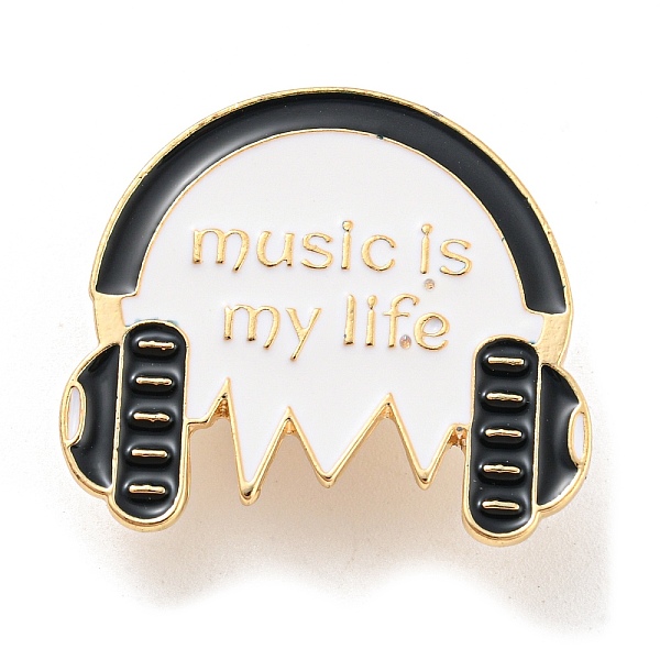 

PandaHall Music Theme Enamel Pins, Light Gold Alloy Badge for Women, Headphone, 25x28x1.5mm Alloy+Enamel Furniture & Appliances Black