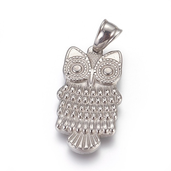 

PandaHall 304 Stainless Steel Pendants, Owl, Stainless Steel Color, 34.5x18.5x3mm, Hole: 4.5x8.5mm 304 Stainless Steel Owl