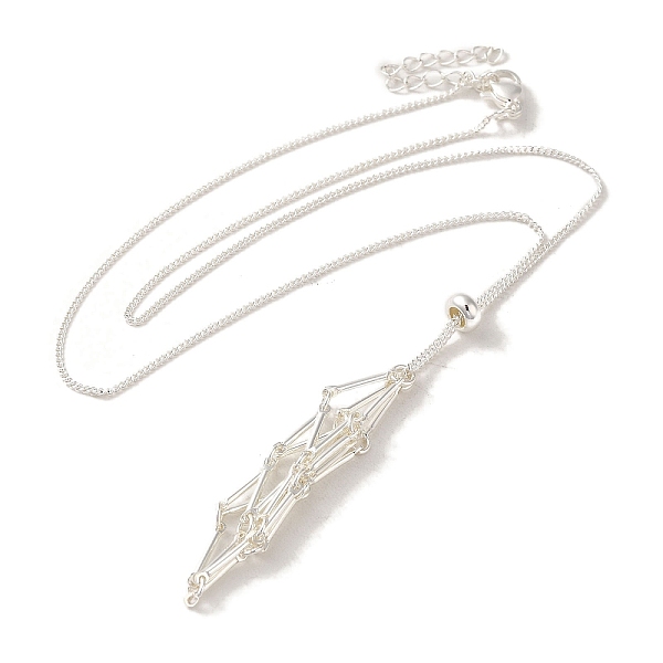 

PandaHall Rack Plating Brass Macrame Pouch Necklace Making for Gemstone Nuggets, with Lobster Claw Clasps and Silicone Beads, Long-Lasting...