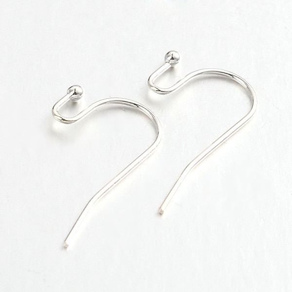 

PandaHall Brass Earring Hooks for Earring Designs, Ear Wire, Lead Free & Cadmium Free, Silver Color Plated, 21x12mm, Pin: 0.7mm Brass